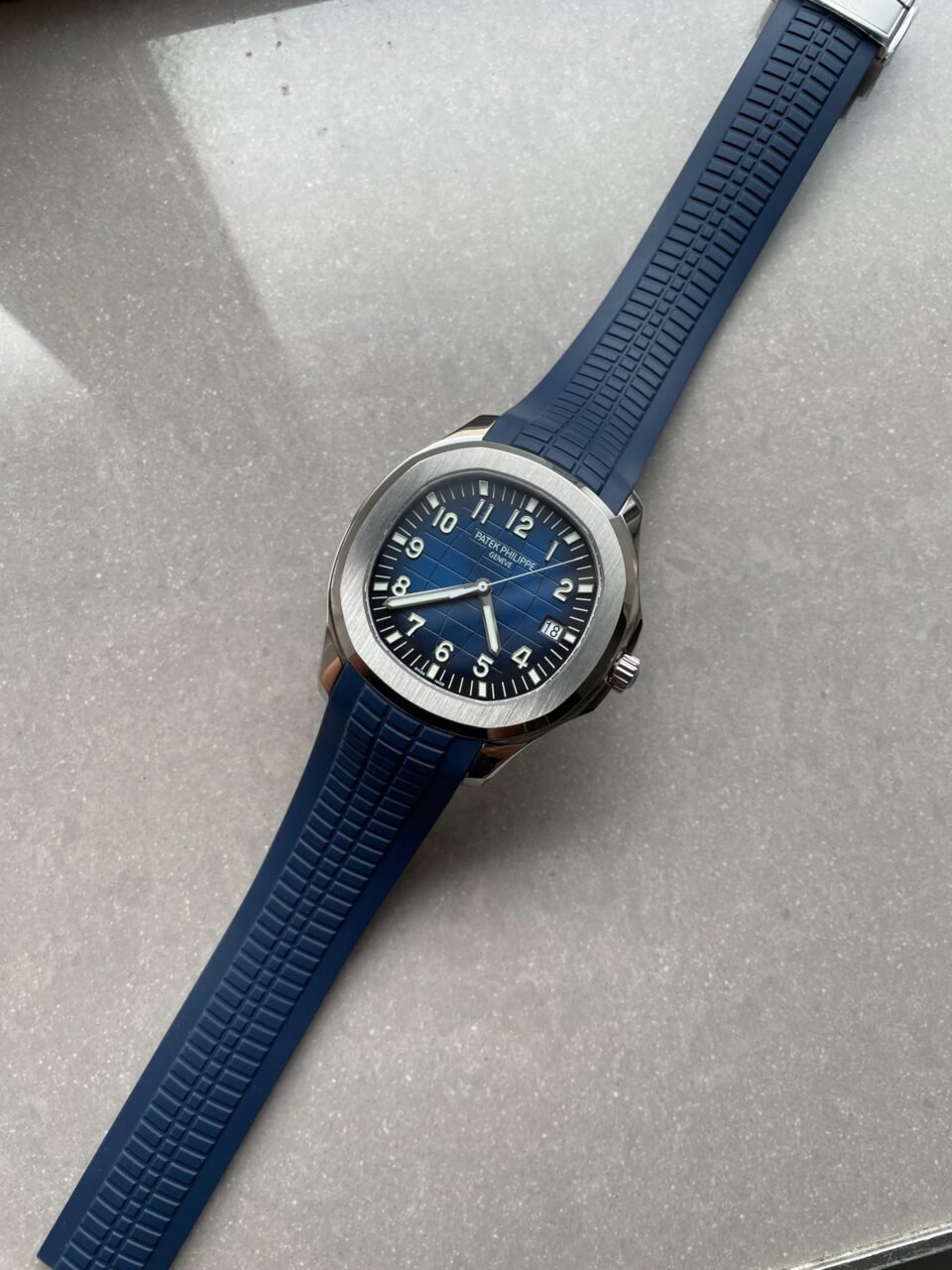 Aquanaut 5168G 42mm SS ZF 1:1 Best Edition Blue Dial on Blue Rubber Strap 324CS - Image 6