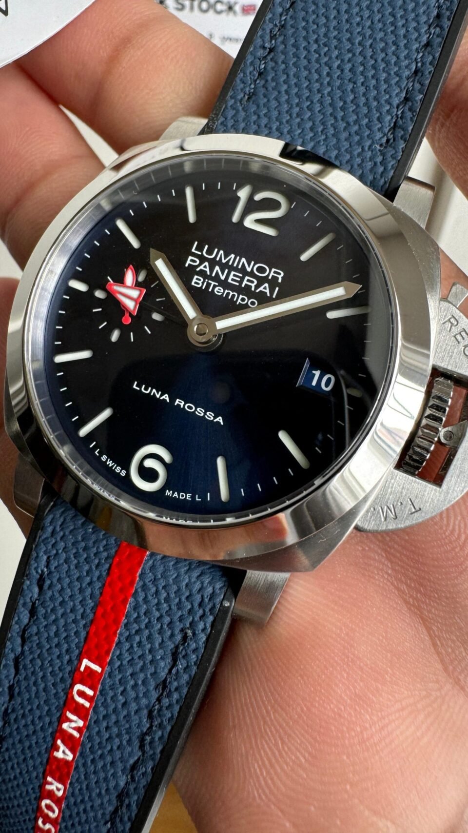 PAM1404 Z GMT SS VSF 1:1 Best Edition Blue Dial on Blue Rubber Strap Asian P900 - Image 8