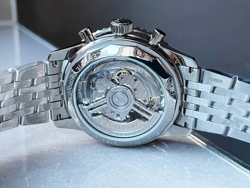 Navitimer 01 1:1 SS Salmon Dial on Steel Strap A7750 BLS Factory - Image 11
