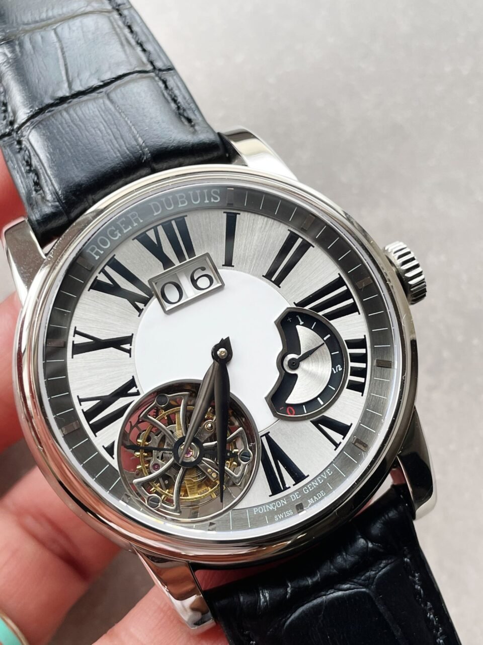RB HOMMAGE TOURBILLON RDDBHO0558 WHITE DIAL ON BLACK LEATHER STRAP. - Image 8