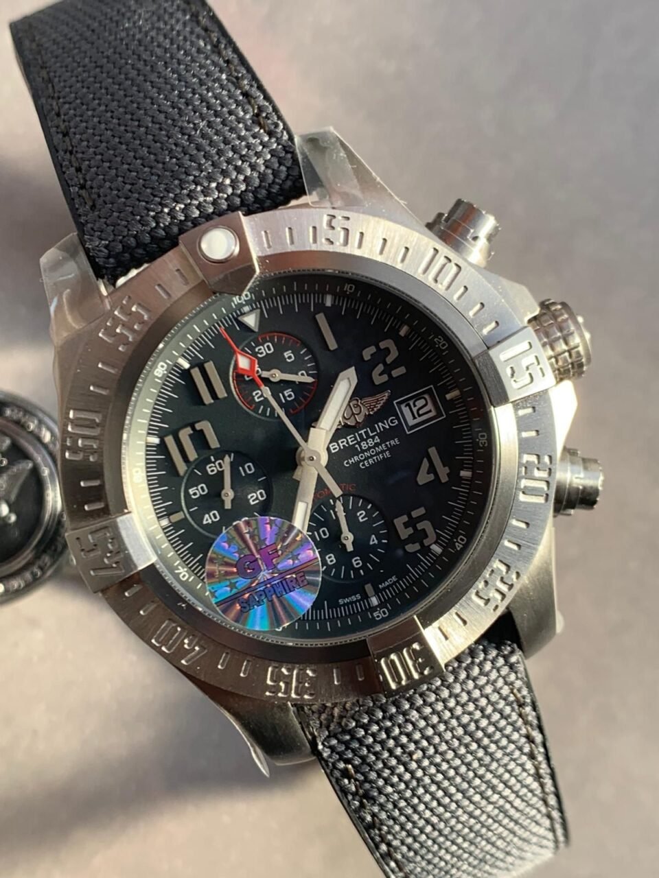 Avenger Bandit Titanium GF 1:1 Best Edition Gray Dial on Gray Nylon Strap A7750 - Image 3