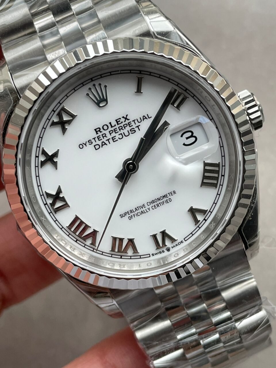 Datejust 41mm 16030 VSF Roman markers White dial SS Jubilee Bracelet VS3235 - Image 6