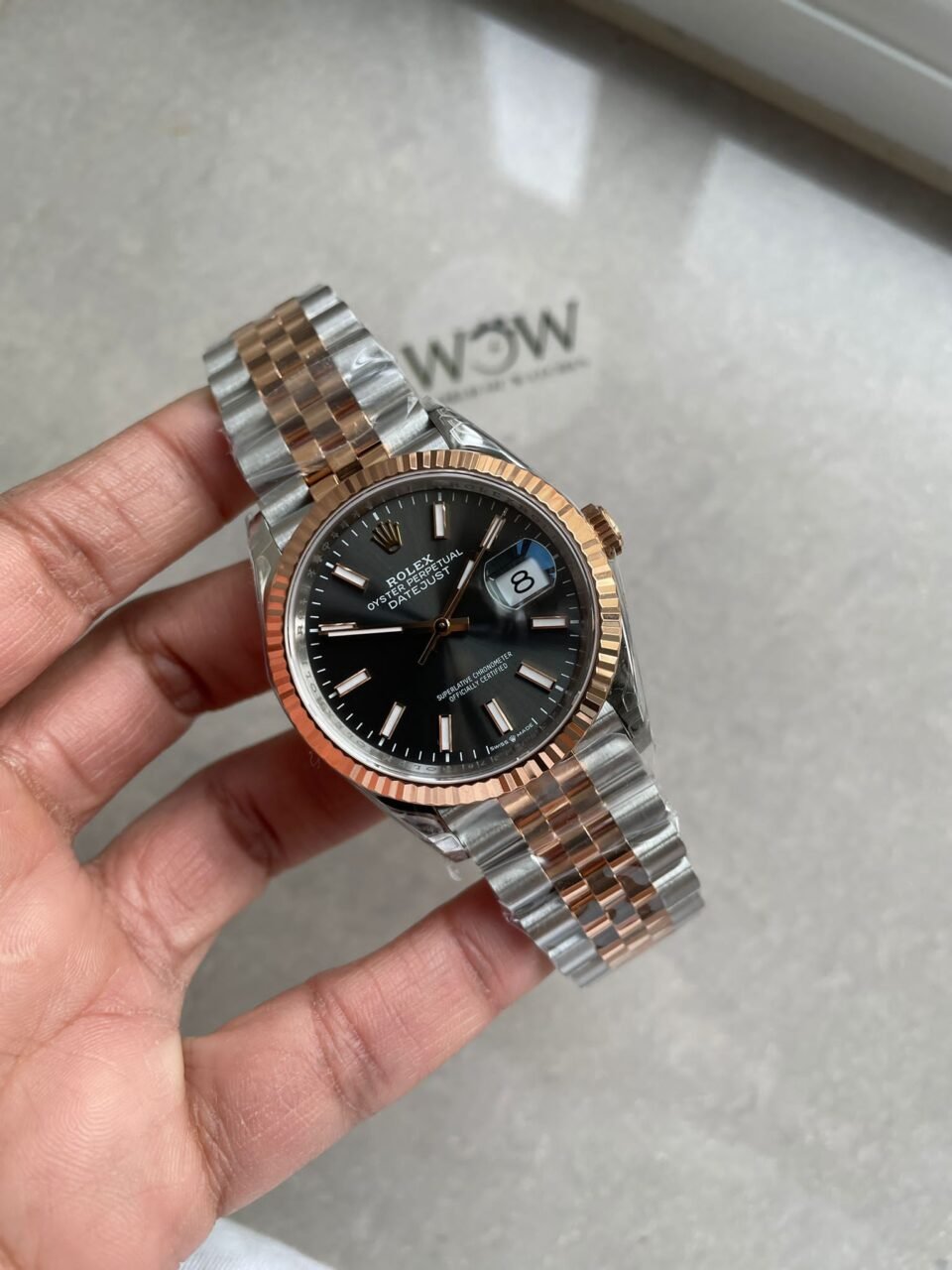 DateJust 36 SS 116231 VSF 1:1 Best Edition 904L Steel Gray Stick Dial on Jubilee Bracelet VS3235 - Image 2