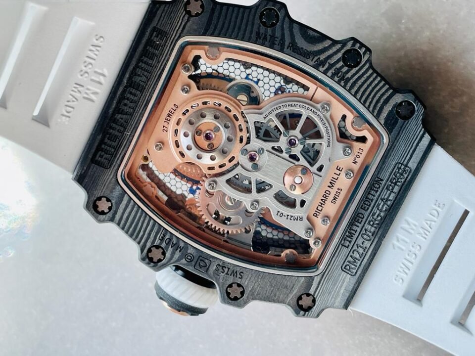 RM21-01 RG Tourbillon RMF Best Edition Skeleton Dial on White Rubber Strap - Image 11