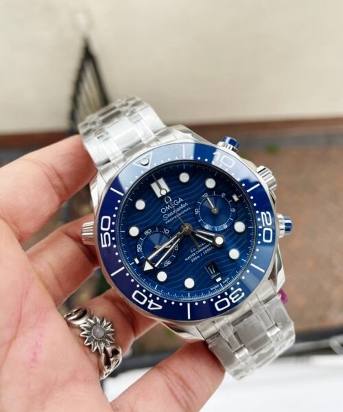 Seamaster 300M Chrono SS OMF 1:1 Best Edition Blue Dial on SS Bracelet A9900