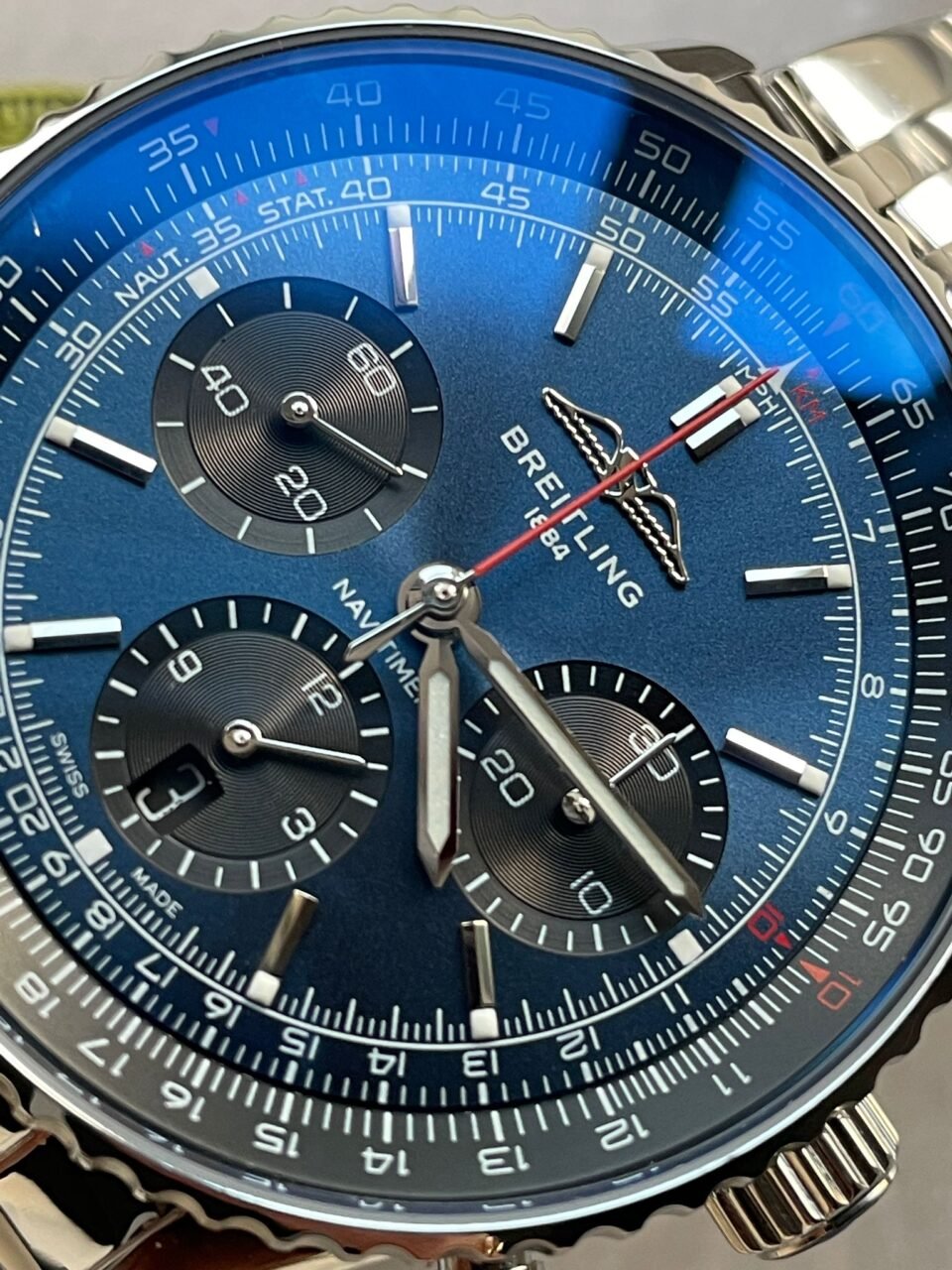 Navitimer 01 1:1 SS Blue Dial on Steel Strap A7750 BLS Factory - Image 4