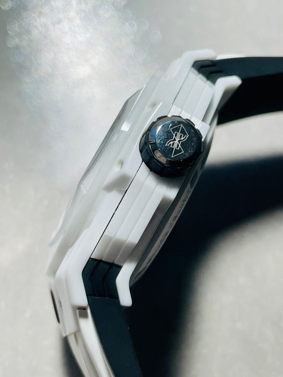 Big Bang Sang Bleu II White Ceramic BBF Best Edition on White Rubber Strap A1240 - Image 9