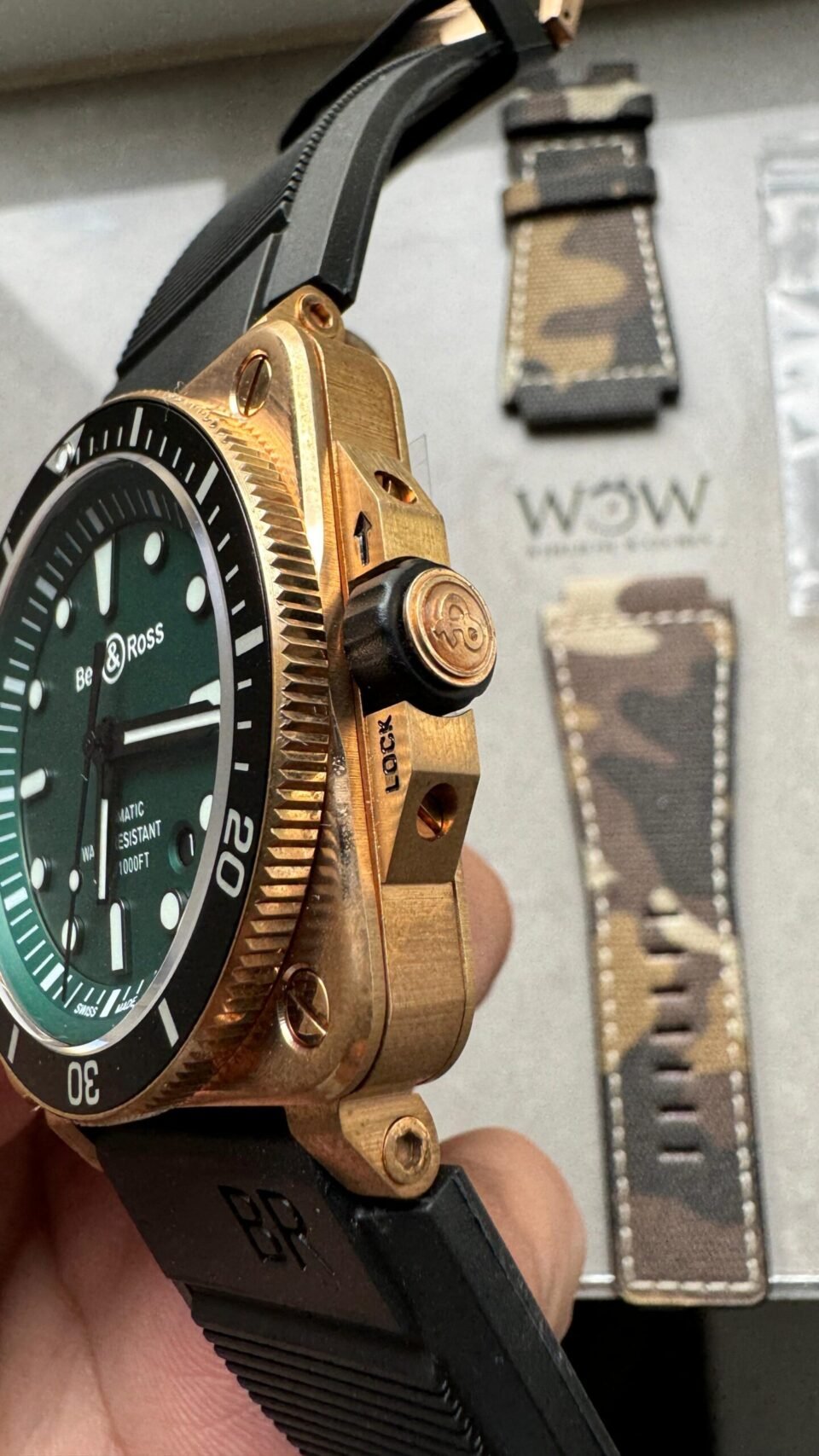 BR 03-92 Diver Ceramic Bezel Bronze B12 1:1 Best Edition Green Dial on Black Rubber Strap MIYOTA 9015 - Image 7
