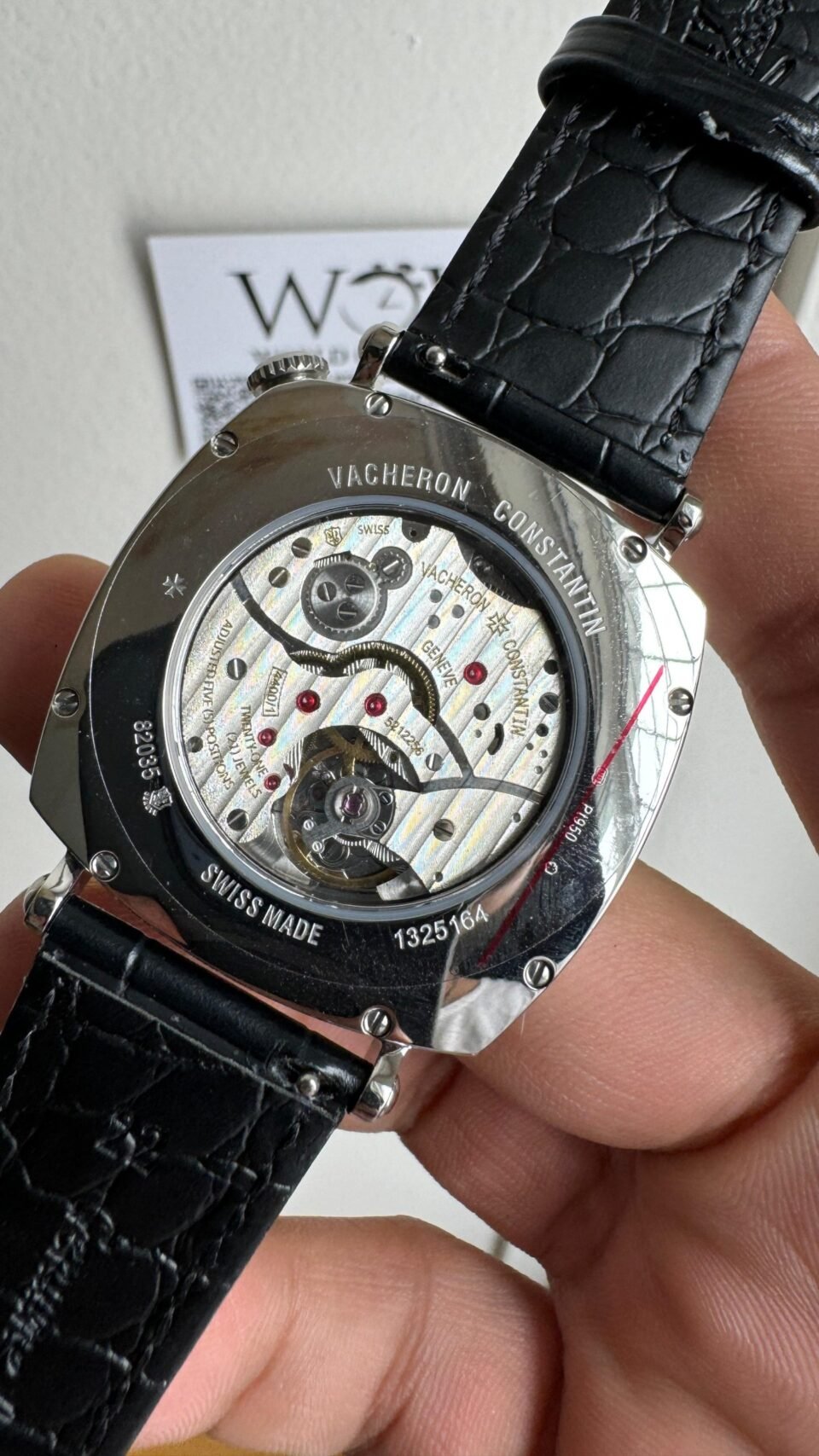 Vacheron Constantin Historiques 40mm American 1921 Black leather White dial SS case Manual winding - Image 11