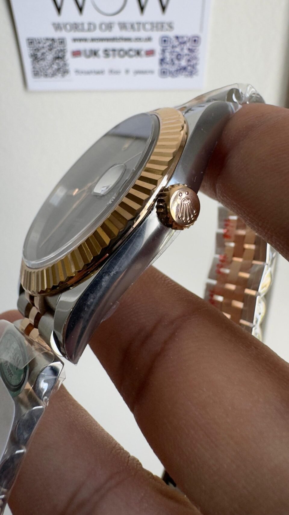 Datejust 41mm 126334 "Wimbledon" 904L RG Fluted Bezel Slate Dial on SS and RG Jubilee Bracelet Clean VR3235 - Image 6
