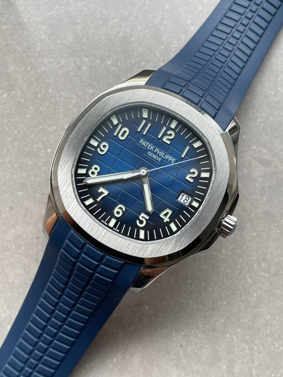 Aquanaut 5168G 42mm SS ZF 1:1 Best Edition Blue Dial on Blue Rubber Strap 324CS - Image 7