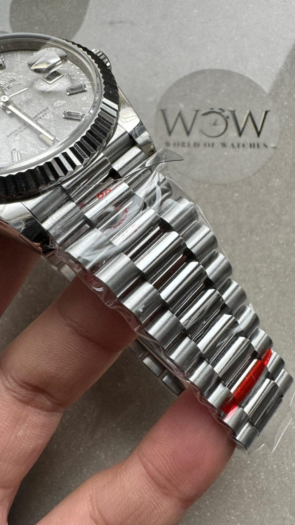 Day-Date 40mm 904L SS Meteorite Dial Diam on President Bracelet QF VR3255 - Image 7