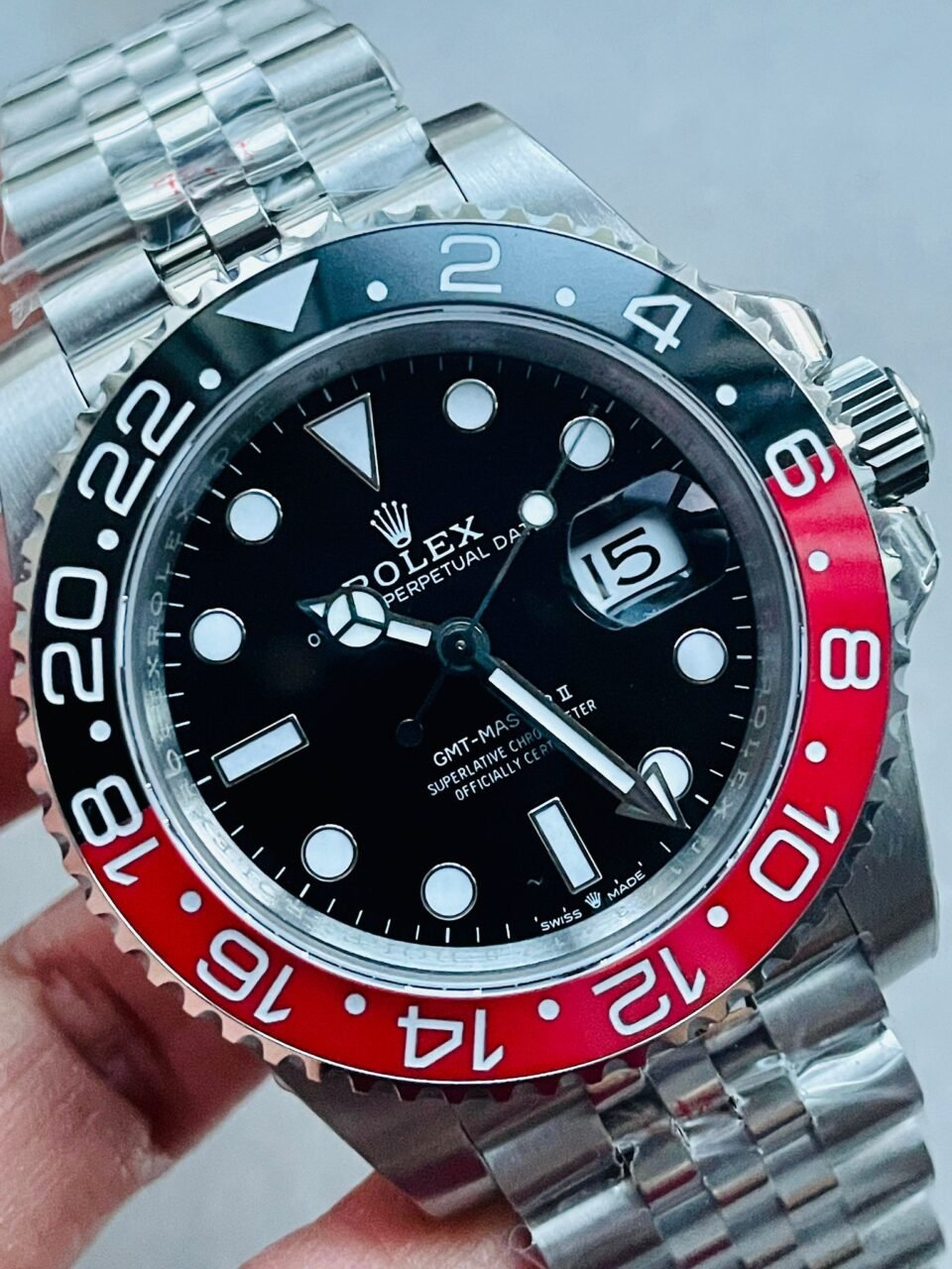 GMT Master II 16710 GMF V5 COLA 904L SS 1:1 RED BLACK Bezel Best Edition on Jubilee Bracelet - Image 8