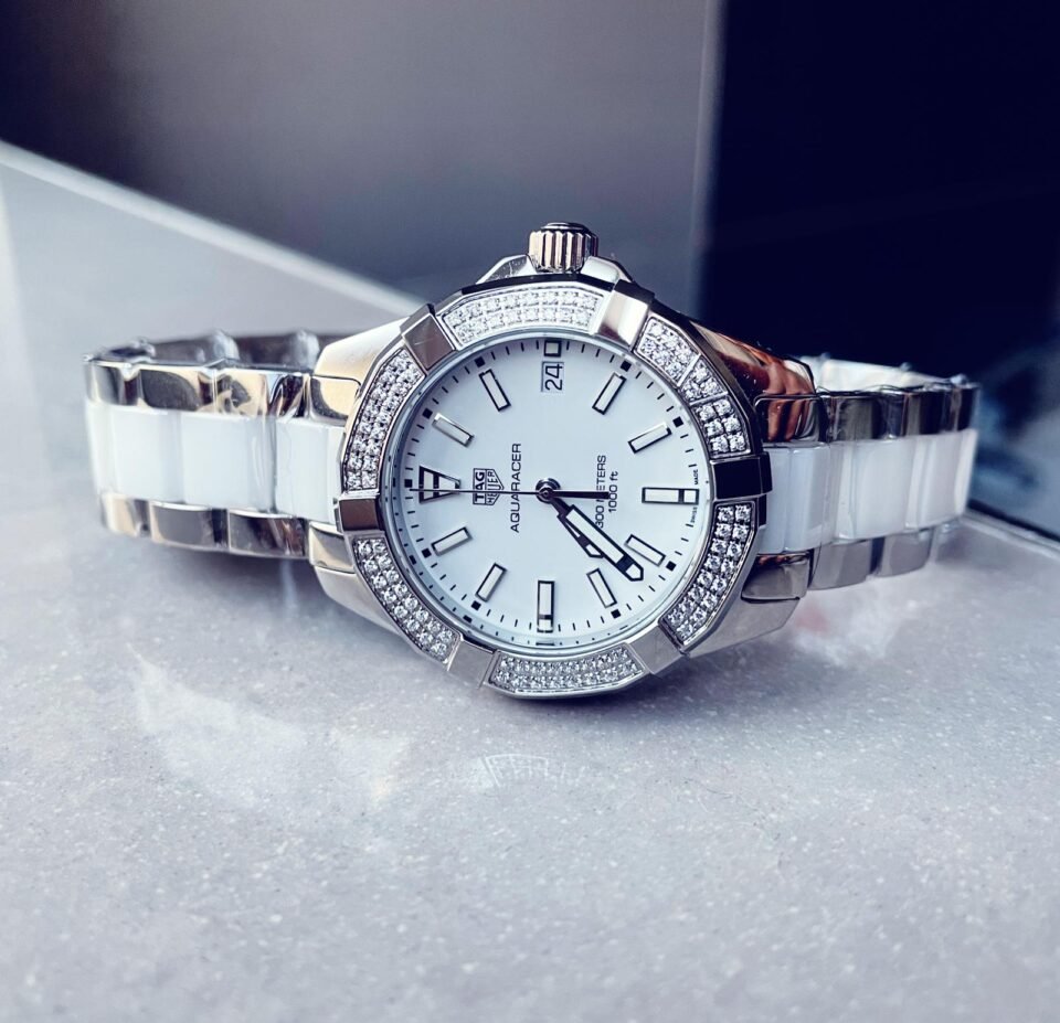 AQUA RACER LADIES SS WHITE FACE SWISS QUARTS 35mm - Image 4