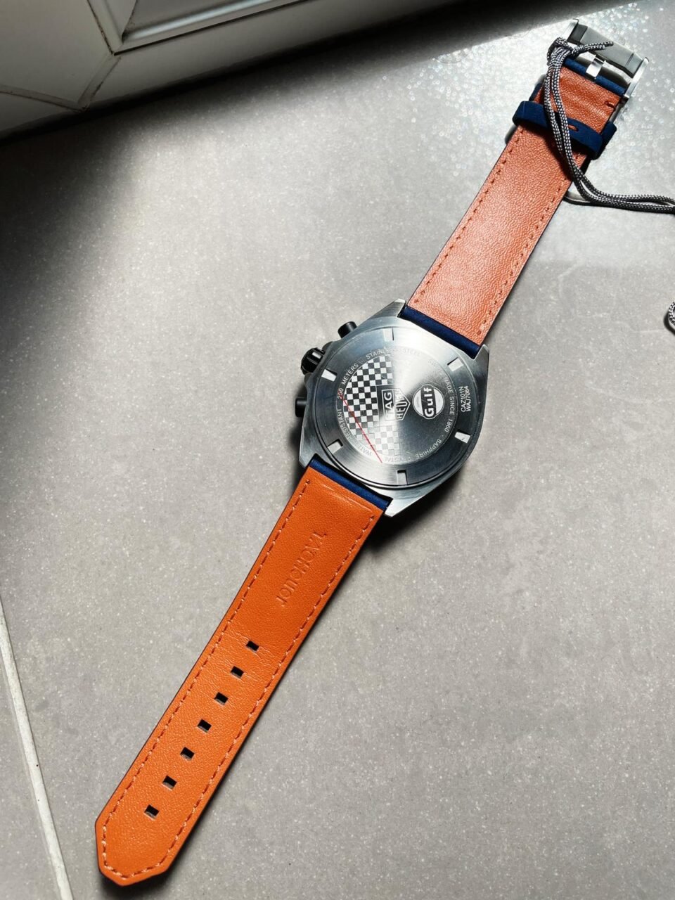 TAG Formula 1 Gulf Racing Special Edition Watch Blue dial Blue leather strap - Image 9
