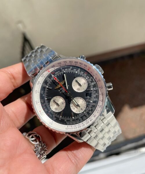Navitimer SS GF 1:1 Best Edition SS Black Dial on SS Bracelet A7750