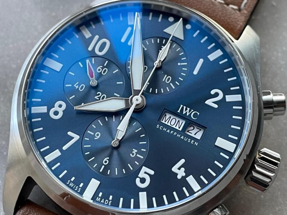 Pilot Chronograph "Le Petit Prince" IW377714 SS Blue Dial on Leather Strap VZF A7750 - Image 4