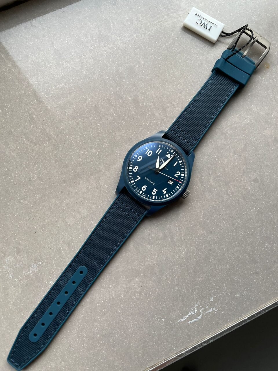 Pilot’s Watch ‘Laureus Sport for Good’ Blue Ceramic M+F Best Edition on Blue Nylon Strap A2892 - Image 5