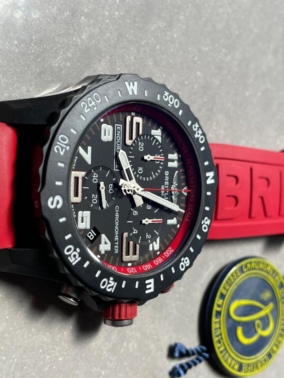 Endurance pro OGF 44mm Black dial Red Rubber Strap quartz movement - Image 9