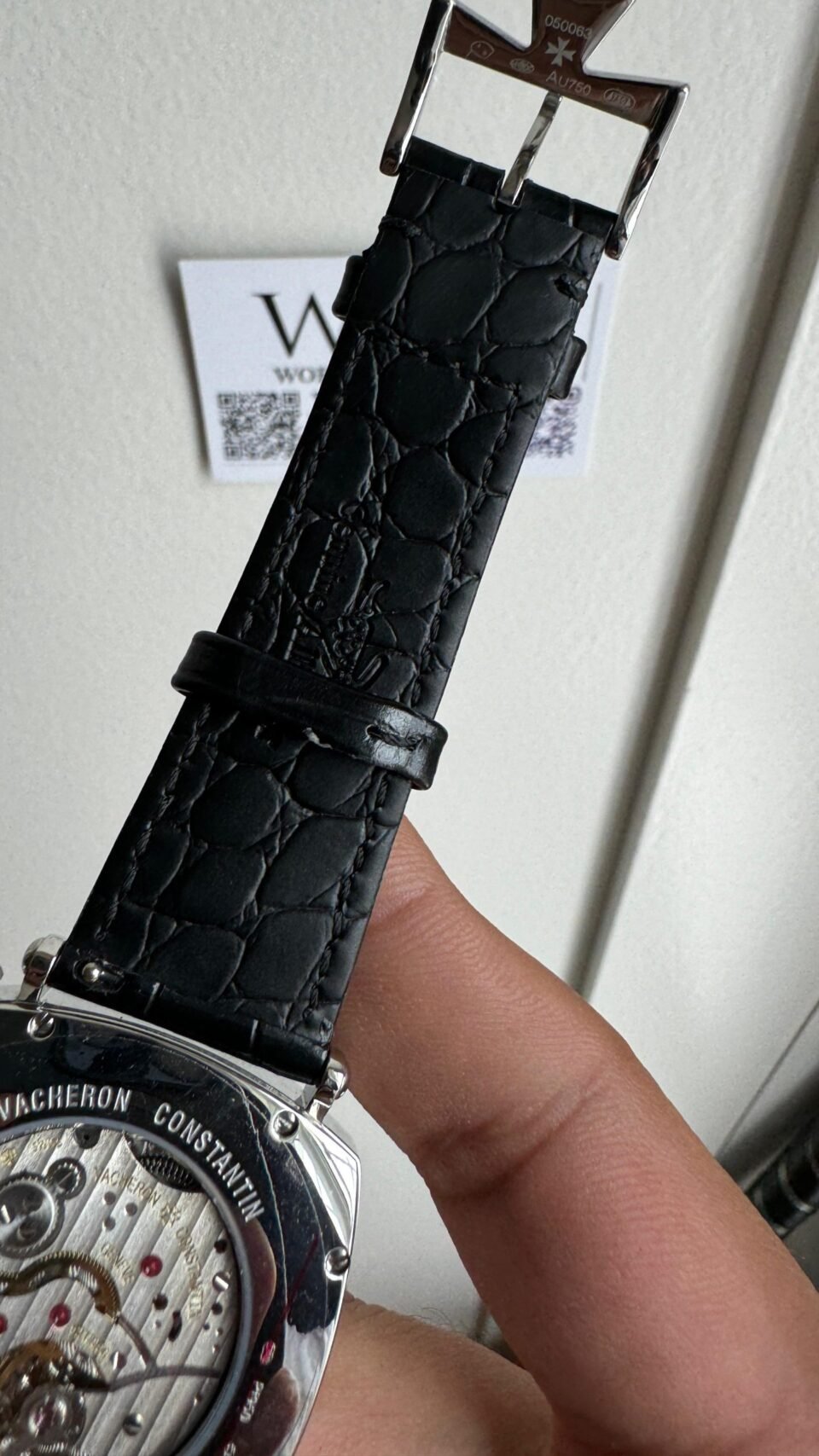 Vacheron Constantin Historiques 40mm American 1921 Black leather White dial SS case Manual winding - Image 15