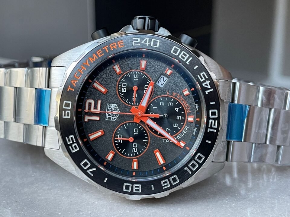 TAG Formula 1  Chronograph CAZ101AH.BA0842 43mm OGF SS Strap Grey orange dial - Image 6