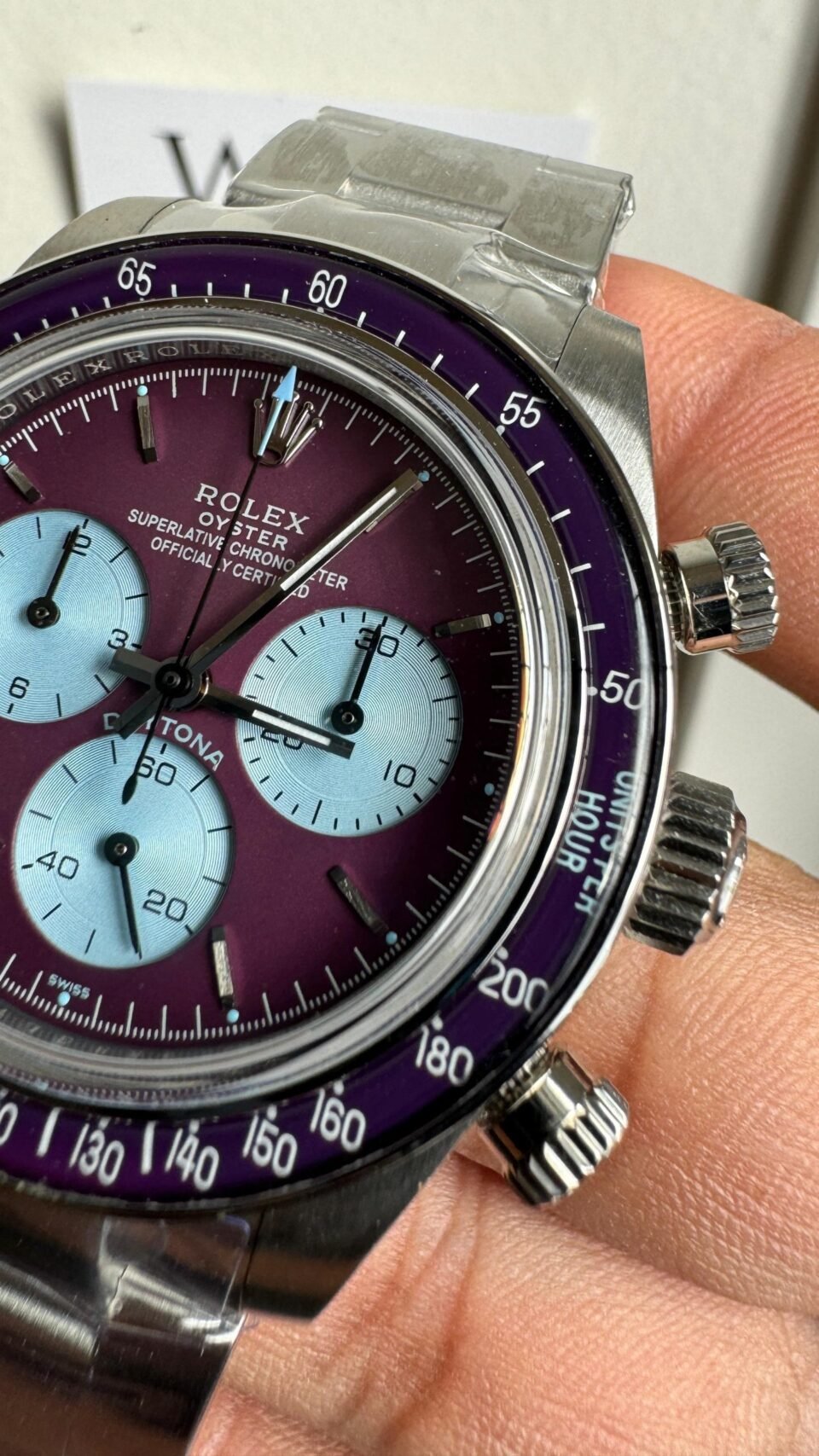 Daytona SS ADGF Best Edition Burgundy / Purple Dial on SS Bracelet SA4130 - Image 8