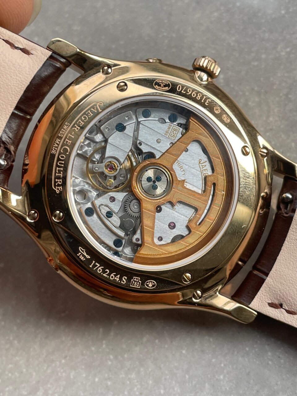 Master Ultra Thin Moon YG SS White Dial on Brown Leather Strap GF V4 MY9015 - Image 10