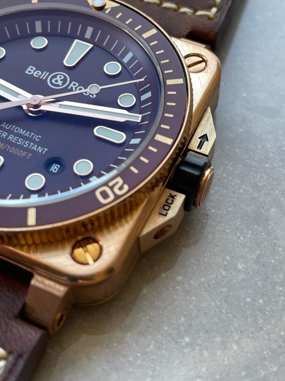 BR03-92 Diver 42mm Bronze BRF Brown Dial on Leather Strap A2824 - Image 8