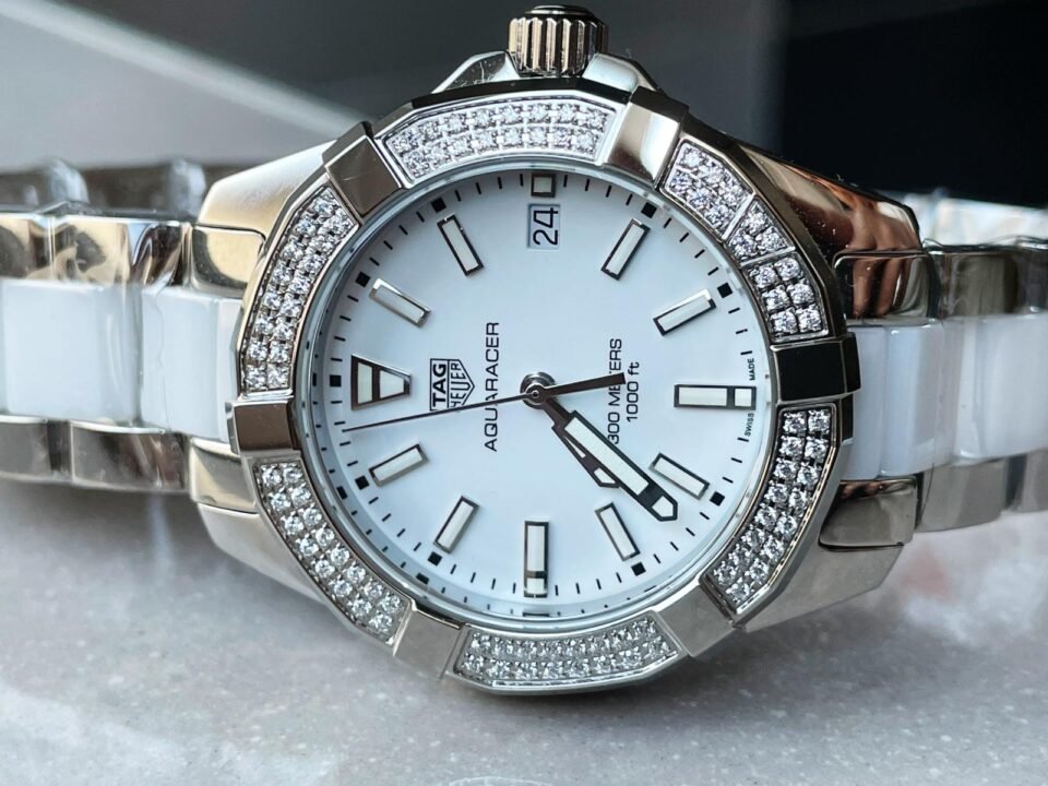 AQUA RACER LADIES SS WHITE FACE SWISS QUARTS 35mm - Image 2