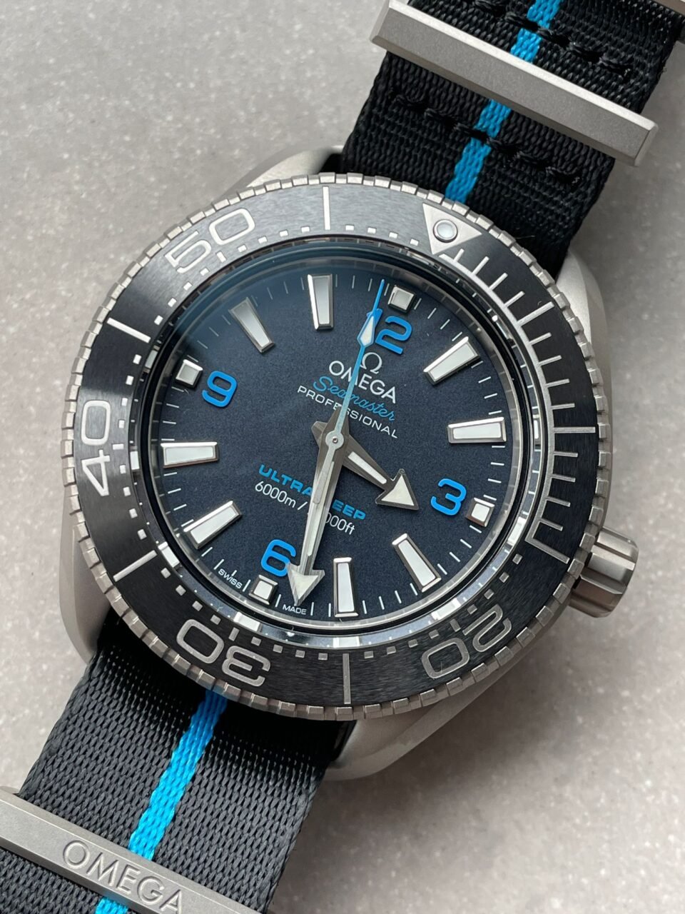 Seamaster 6000M Ultra Deep SS SBF 1:1 Best Edition Black Dial on Black Nylon Strap A8912 Super Clone - Image 5