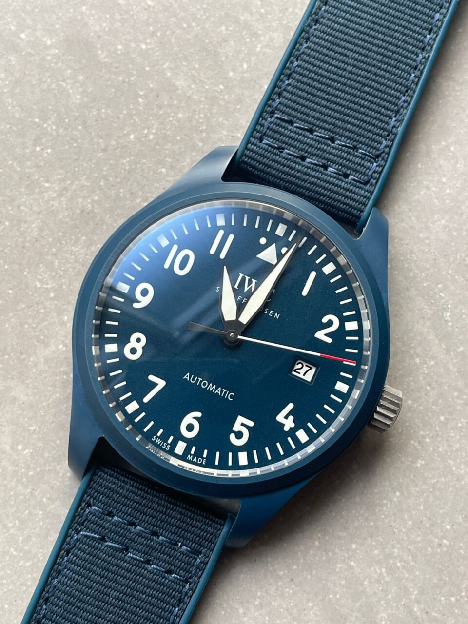 Pilot’s Watch ‘Laureus Sport for Good’ Blue Ceramic M+F Best Edition on Blue Nylon Strap A2892 - Image 3