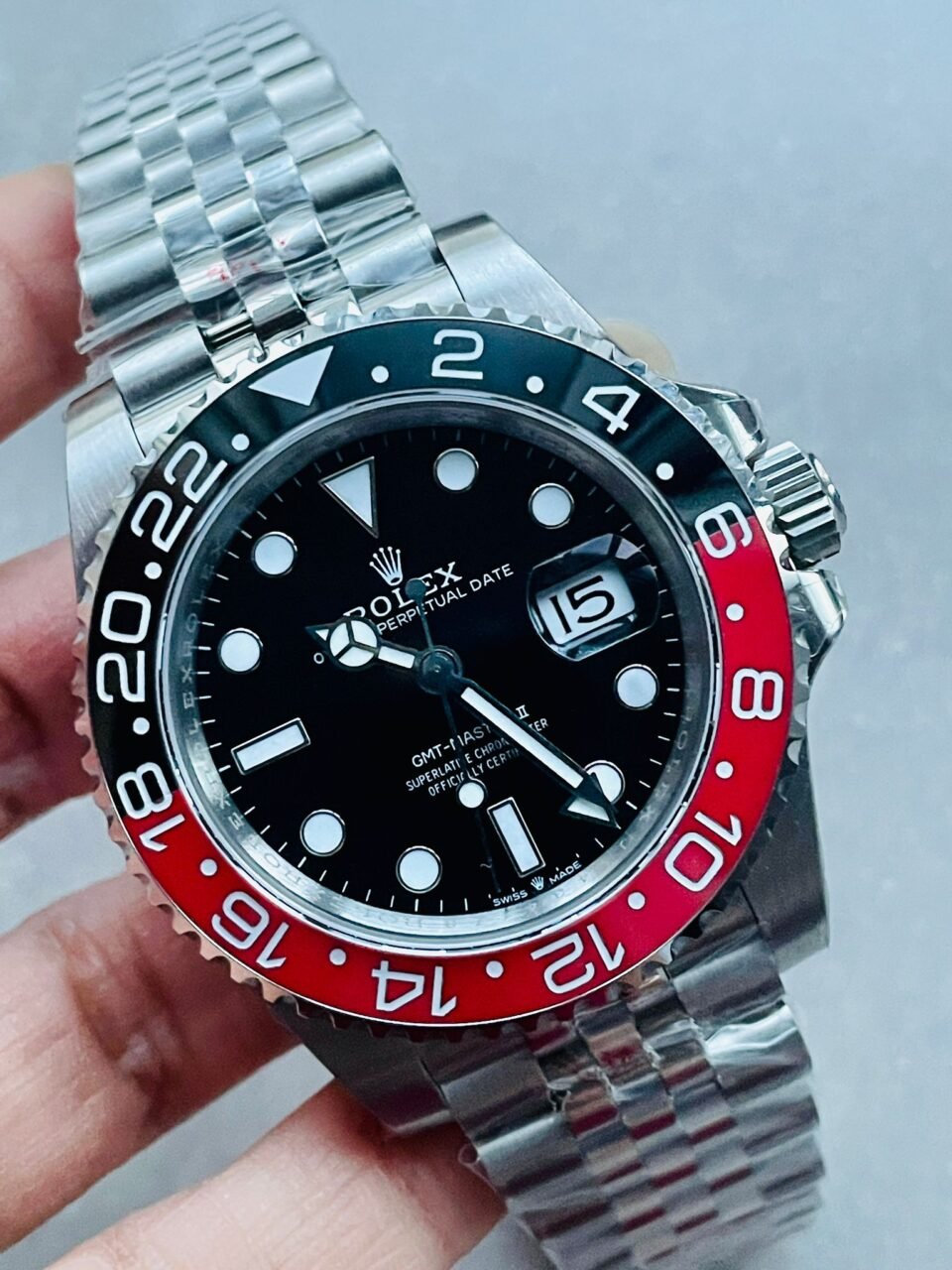 GMT Master II 16710 GMF V5 COLA 904L SS 1:1 RED BLACK Bezel Best Edition on Jubilee Bracelet - Image 4