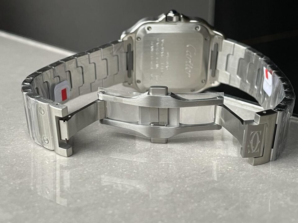 Santos de Cartir 35mm 2018 BVF 1:1 Best Edition White Dial on SS Bracelet MIYOTA 9015 - Image 9