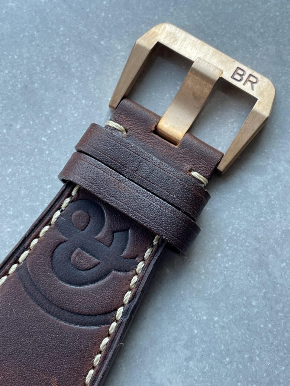 BR03-92 Diver 42mm Bronze BRF White Dial on Leather Strap A2824 - Image 14