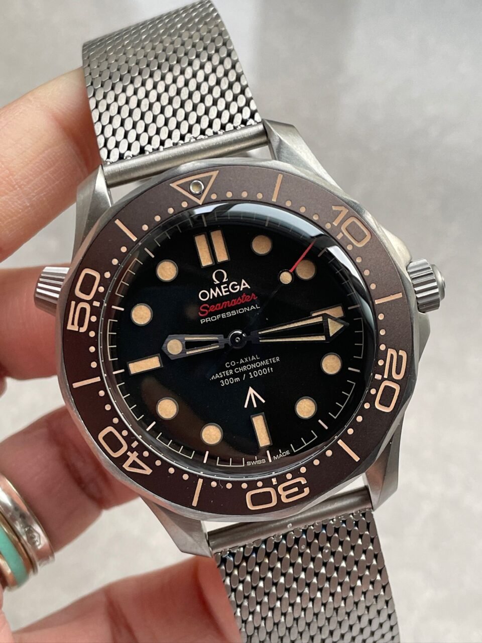 Seamaster 300 "No Time to Die" Limited Edition NTTD VSF 1:1 Best Edition on Titanium Mesh Bracelet A8806 V5 95 grams - Image 2