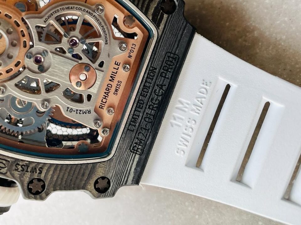 RM21-01 RG Tourbillon RMF Best Edition Skeleton Dial on White Rubber Strap - Image 14