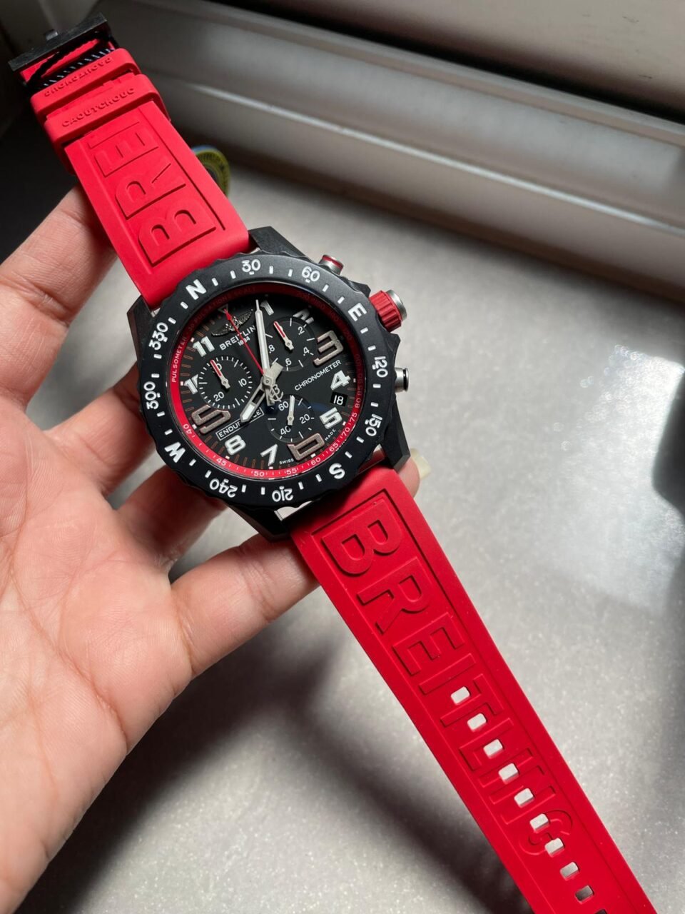 Endurance pro OGF 44mm Black dial Red Rubber Strap quartz movement - Image 3