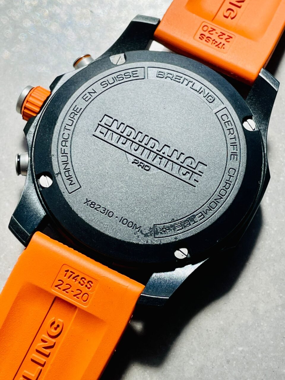 Endurance pro OGF 44mm Black dial orange Rubber Strap quartz movement - Image 15