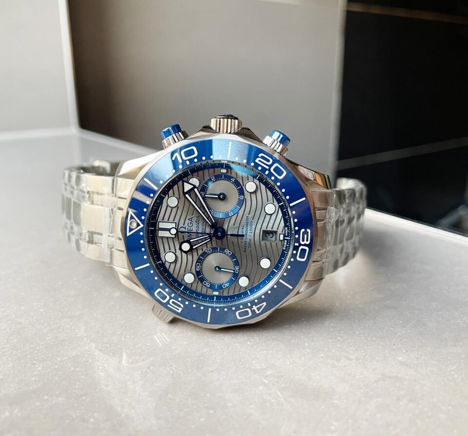 Seamaster 300M Chrono SS OMF 1:1 Best Edition Grey Dial on SS Bracelet A9900 - Image 7