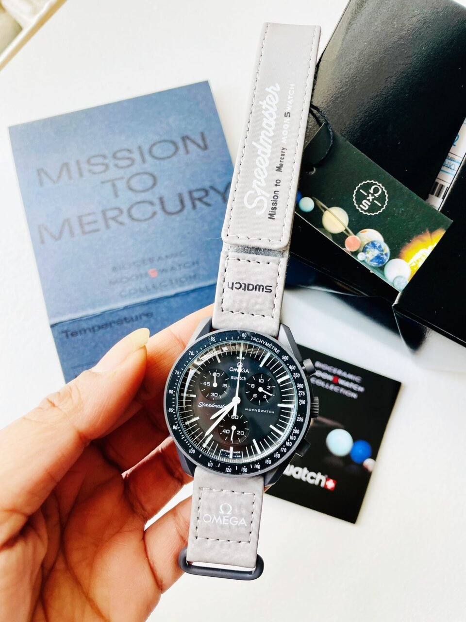 MoonSwatch “mission to mercury” Swiss quartz movement AAA Bioceramic bezel - Image 5