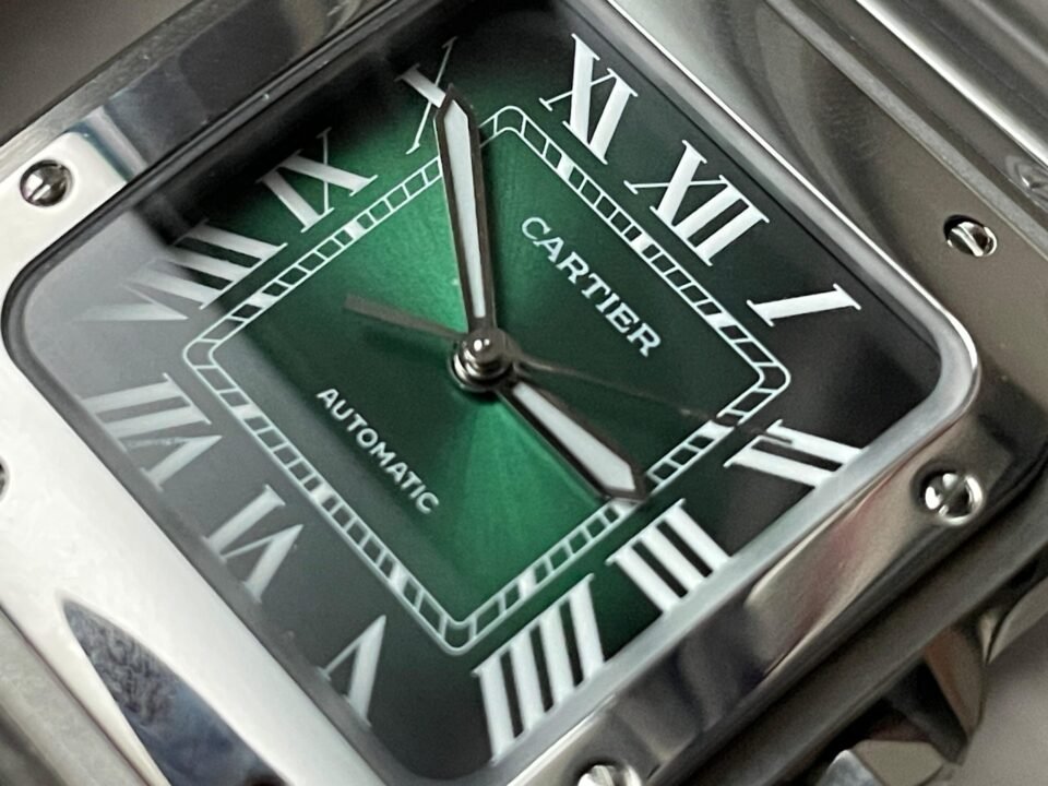 Santos de Cartier 35mm 2018 SS BVF 1:1 Best Edition Green Dial on SmartLinks Bracelet MIYOTA 9015 - Image 8