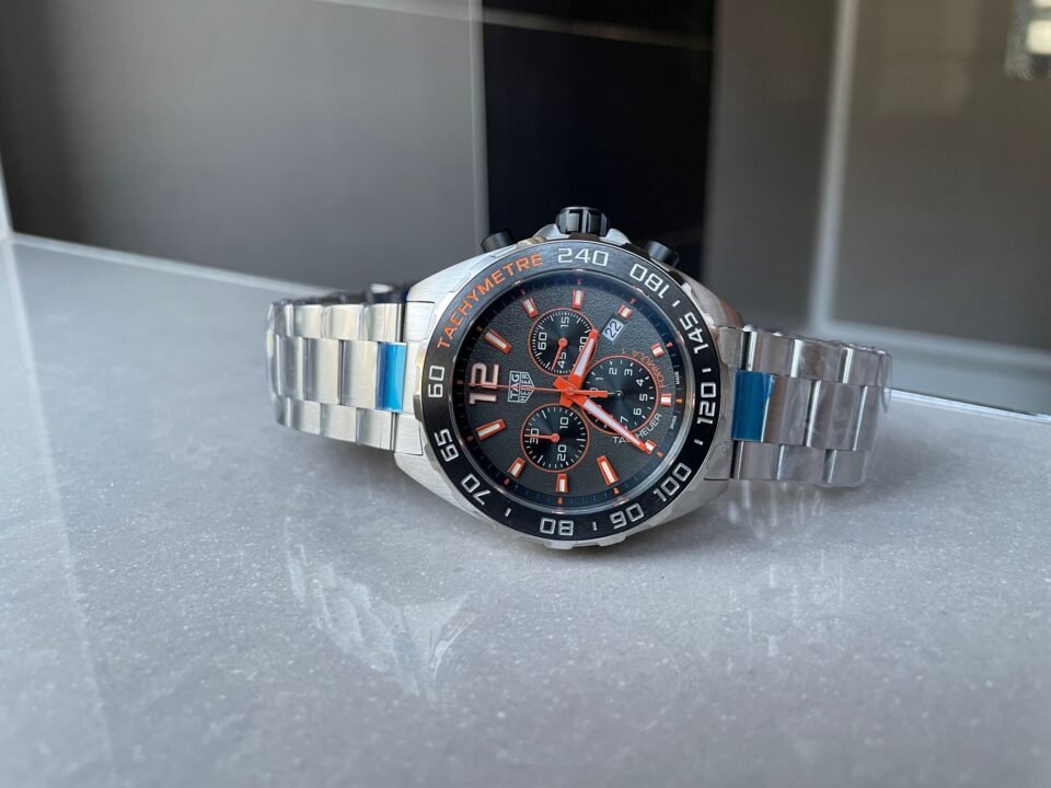 TAG Formula 1  Chronograph CAZ101AH.BA0842 43mm OGF SS Strap Grey orange dial - Image 7