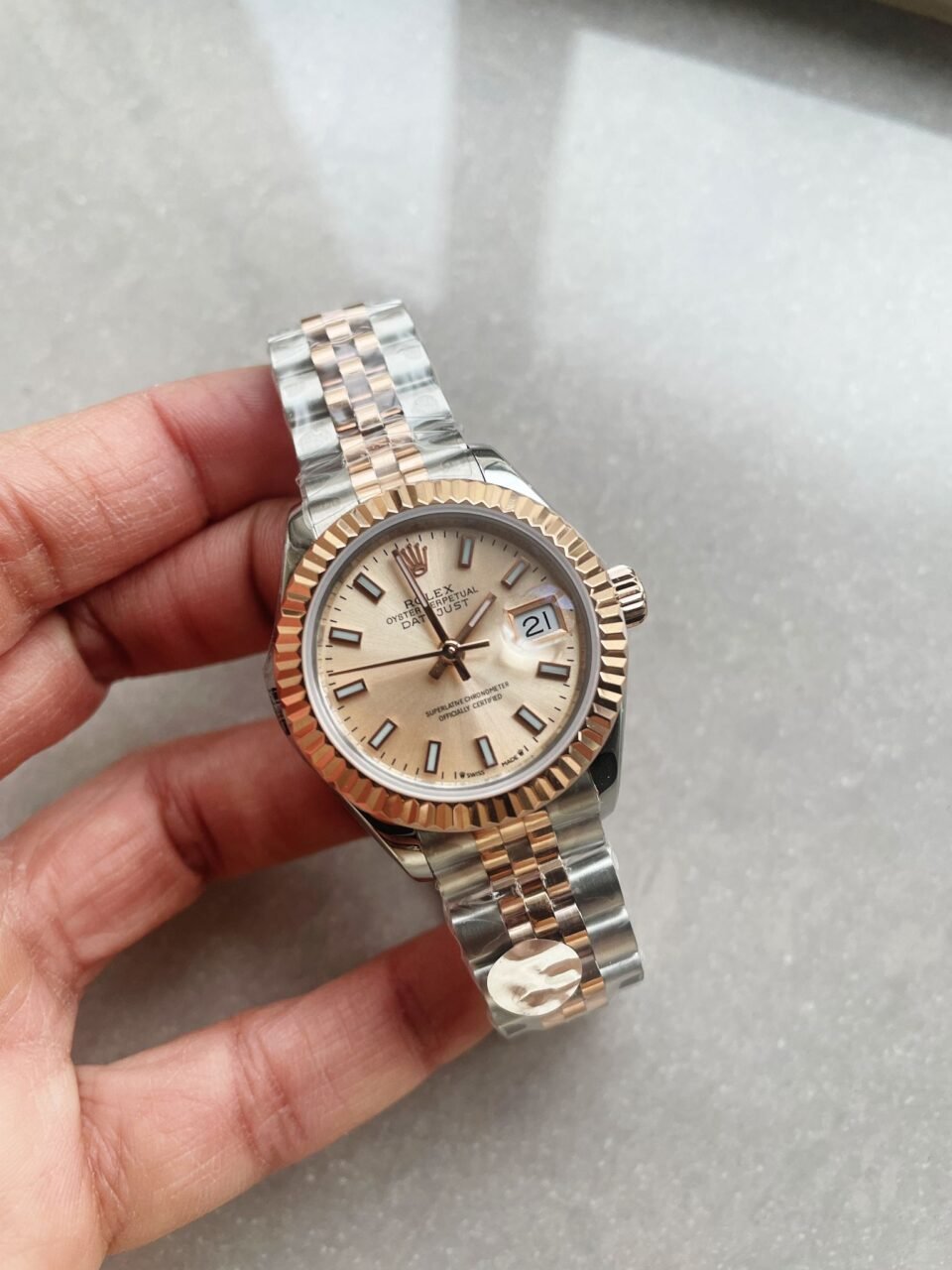 Datejust 28mm 904L RG/SS Champagne Dial on RG/SS Jubliee Bracelet A2671 - Image 2