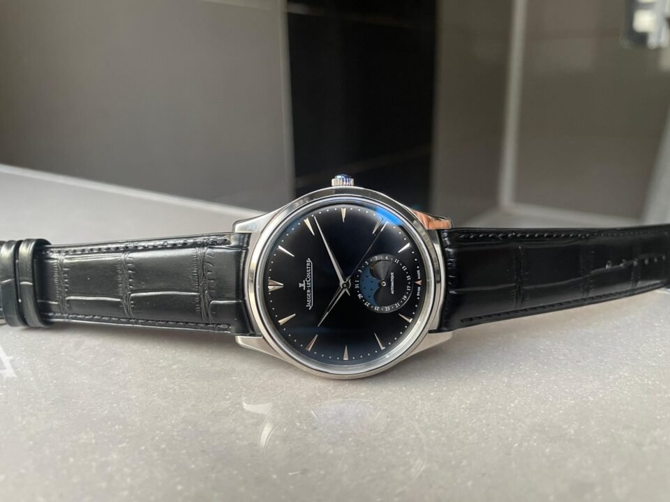 Master Ultra Thin Moon SS Black Dial on Black Leather Strap GF V4 MY9015 - Image 6