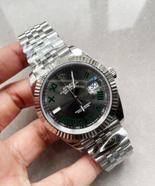 DateJust Men "wimbledon"SS Grey textured Dial Roman Markers with Jubilee Bracelet