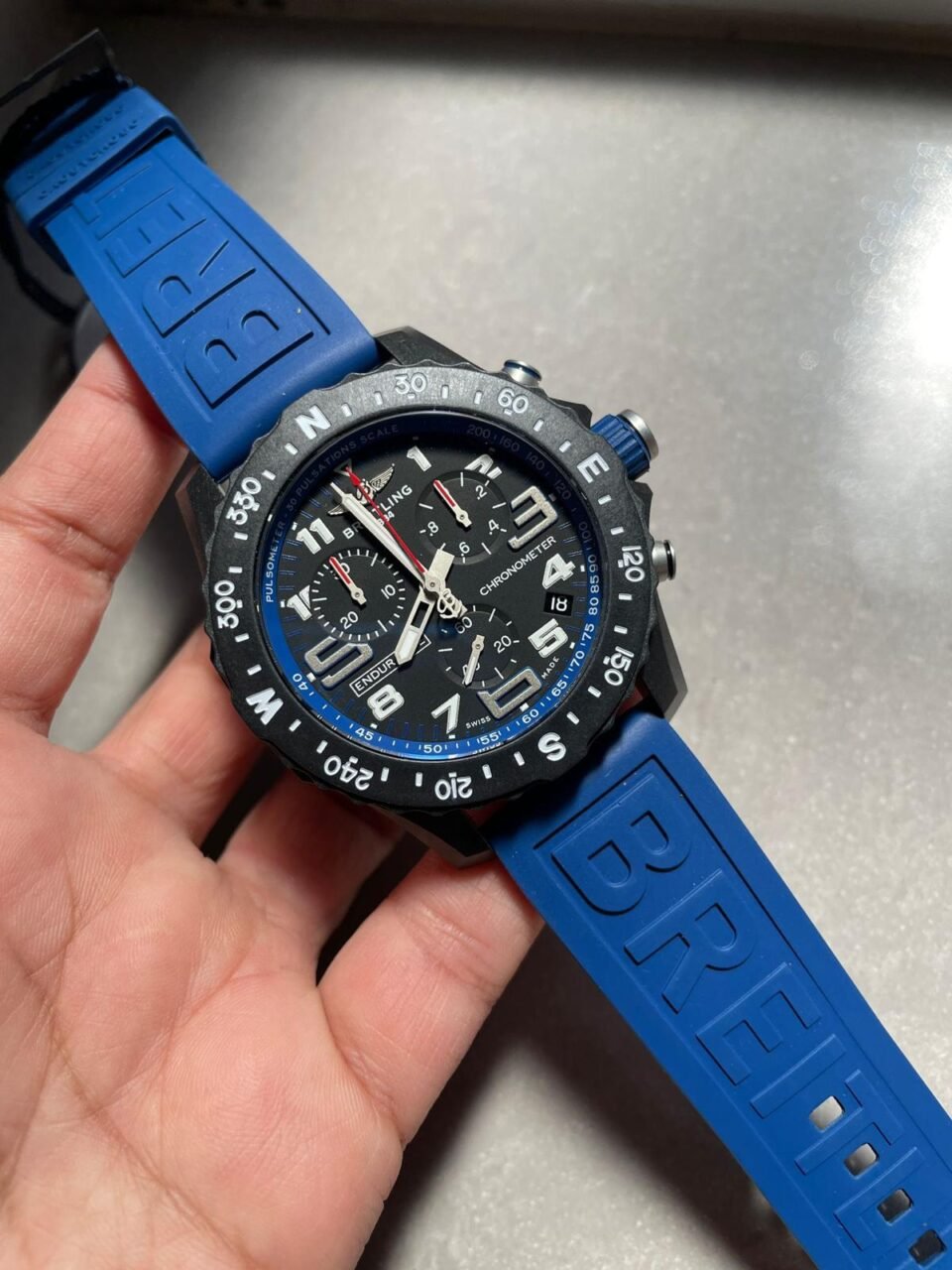 Endurance pro OGF 44mm Black dial Blue Rubber Strap quartz movement