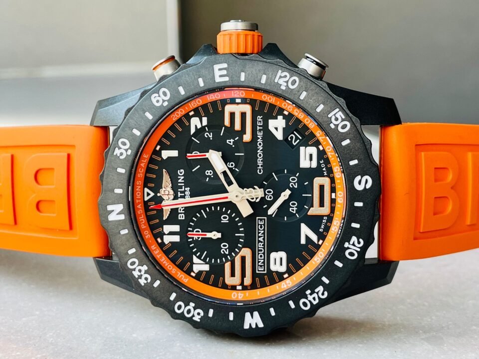 Endurance pro OGF 44mm Black dial orange Rubber Strap quartz movement - Image 8