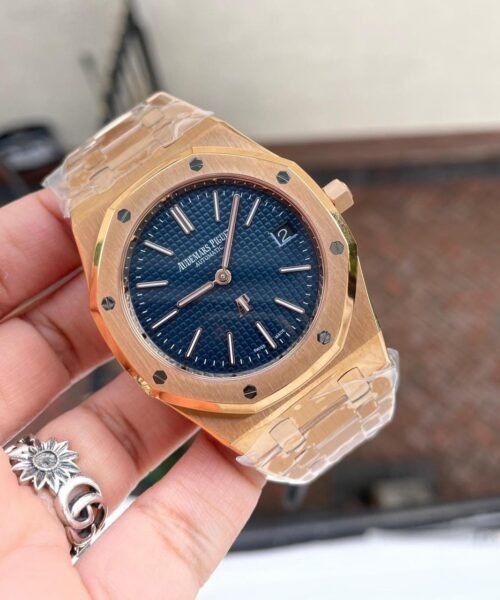 ROYAL OAK AP Jumbo 39MM 15202 RG ZF 1:1 BEST EDITION BLUE TEXTURED DIAL ON RG BRACELET A2121