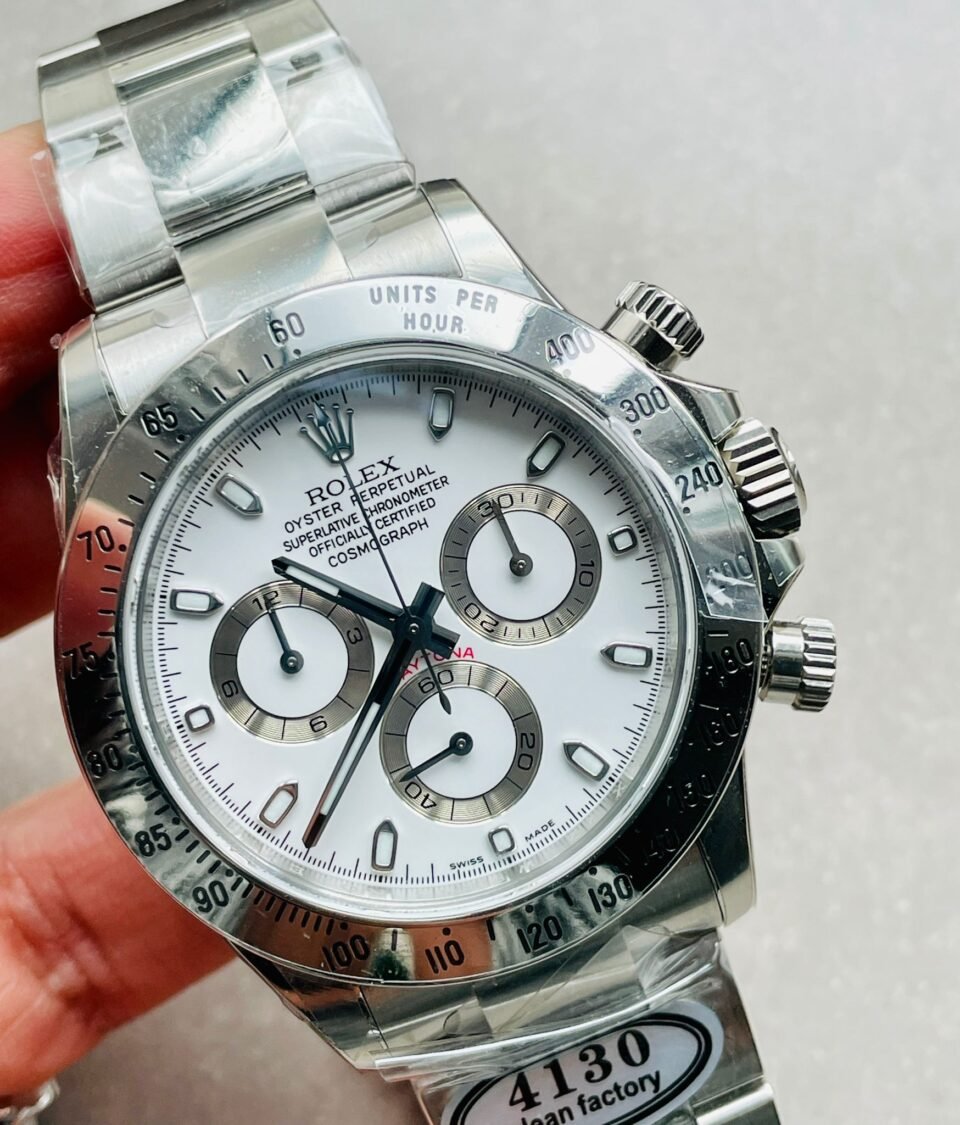 Daytona 116500 DAYTONA 1:1 Best Edition CF 904L SS Case and Bracelet White Dial Silver bezel SA4130 - Image 2