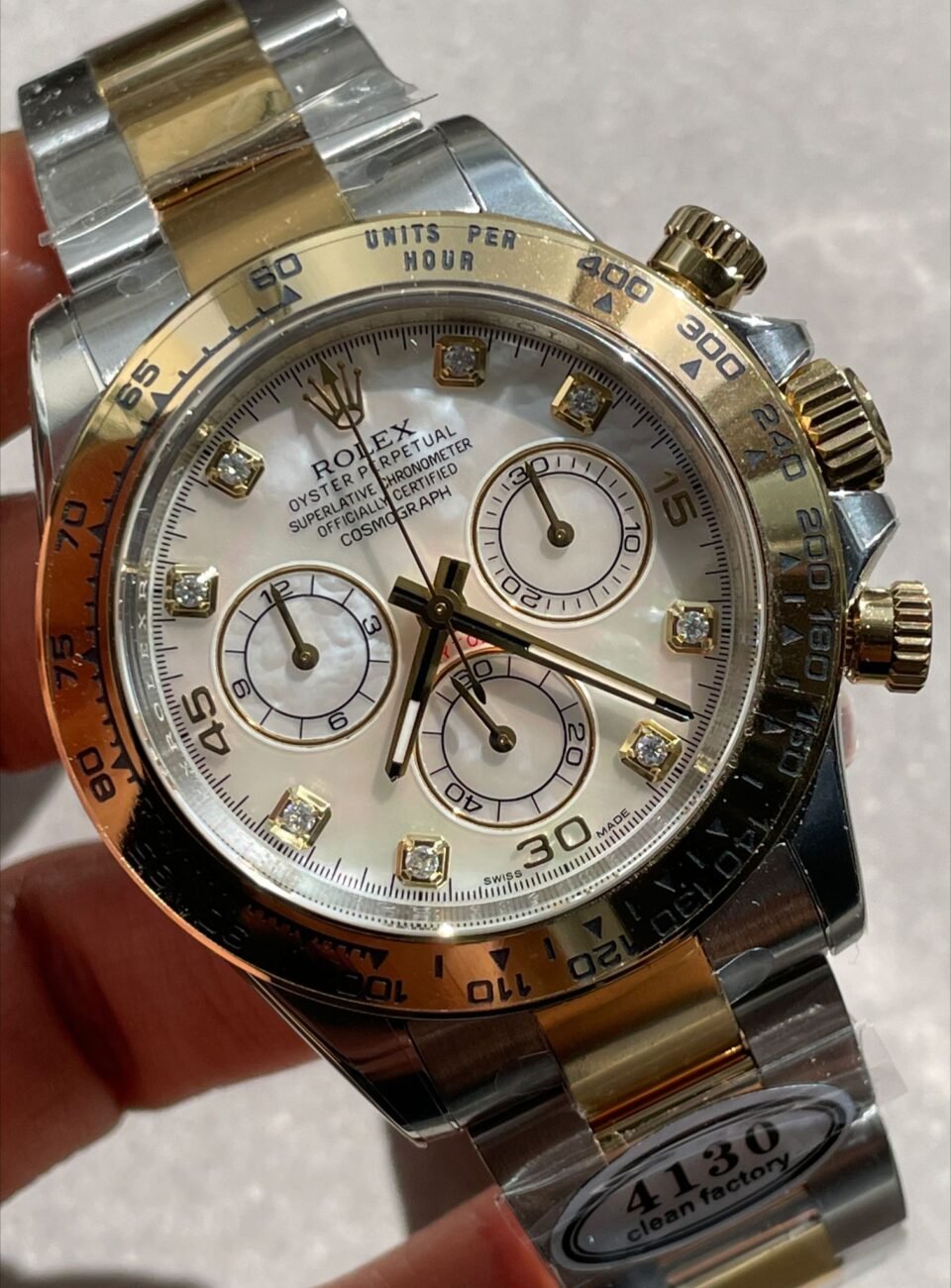 Daytona 116503 Two Tone Yellow Gold Real MOP Diamond Dial Clean 1:1 Best SA4130 - Image 3